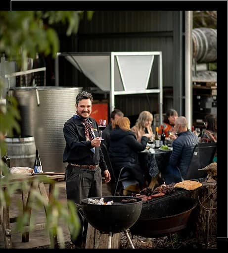 Dr. Martin Moran hosting guests outdoors